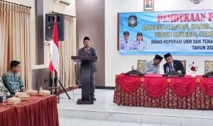Ketua DPRD Kota Blitar dr Syahrul memberikan sambutan saat menghadiri pembukaan pelatihan kerja di Dinas Koperasi UKM Tenaga Kerja Kota Blitar Ketua DPRD Kota Blitar dr Syahrul dan Mas Wali Ibin Sepakat Kuatkan Kemandirian Warga