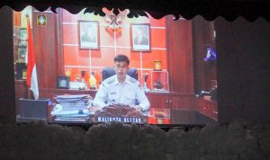 Wali Kota Syauqul Muhibbin memberikan sambutan pada Opera Cinewayang 2025 Bagi Mas Ibin, Jalan Kota Blitar SAE Dibangun Lewat Kolaborasi Budaya dan Literasi Pancasila