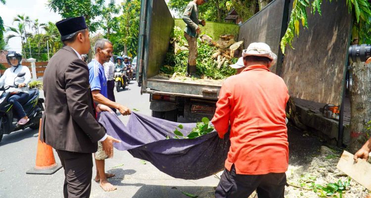 Mas Ibin Turun Langsung Bantu Petugas DLH, Angkat Kayu Sisa Tebangan ke Truk