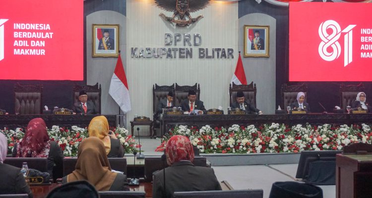 Rapat Paripurna HUT ke-81 RI, Ketua DPRD Kabupaten Blitar Supriadi Dorong Efisiensi Anggaran Tanpa Ganggu Kinerja Daerah