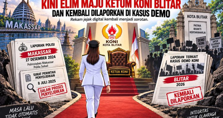 Pernah Dilaporkan di Makassar, Kini Elim Maju Ketum KONI Blitar dan Kembali Dilaporkan Libatkan Anak di Aksi Demo