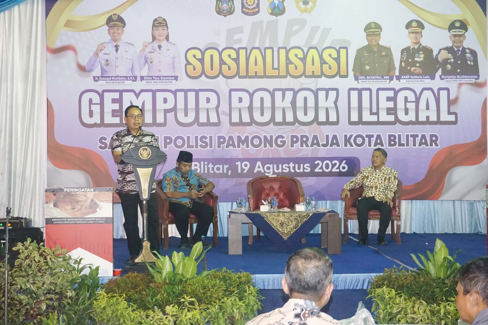 Sosialisasi Gempur Rokok Ilegal di Kota Blitar, Wali Kota Mas Ibin Pesan Masyarakat Aktif Awasi dan Laporkan Peredarannya